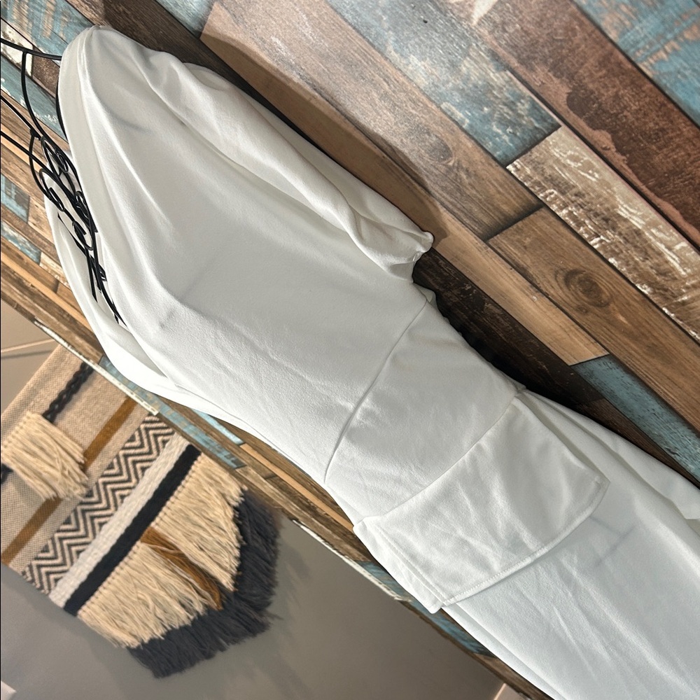 Chic Asymmetrical White Dress - Picture 7 of 15